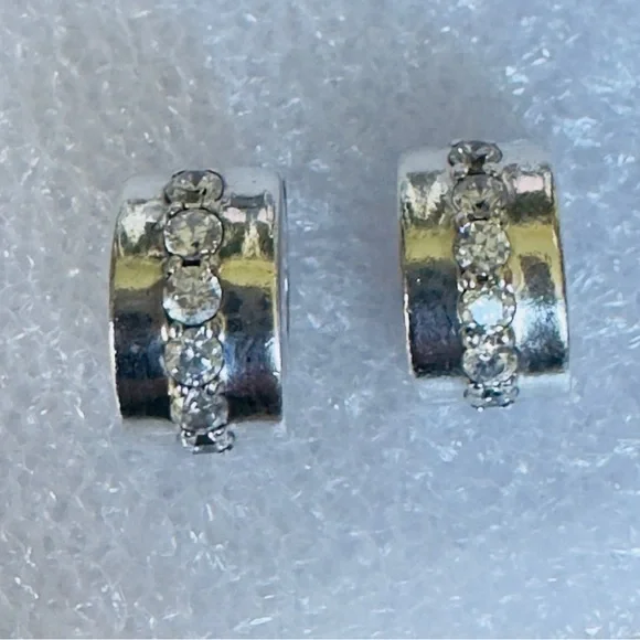 Two Pandora Sterling Silver 925 Clear Sparkling Row Clip Charms - Picture 4 of 6